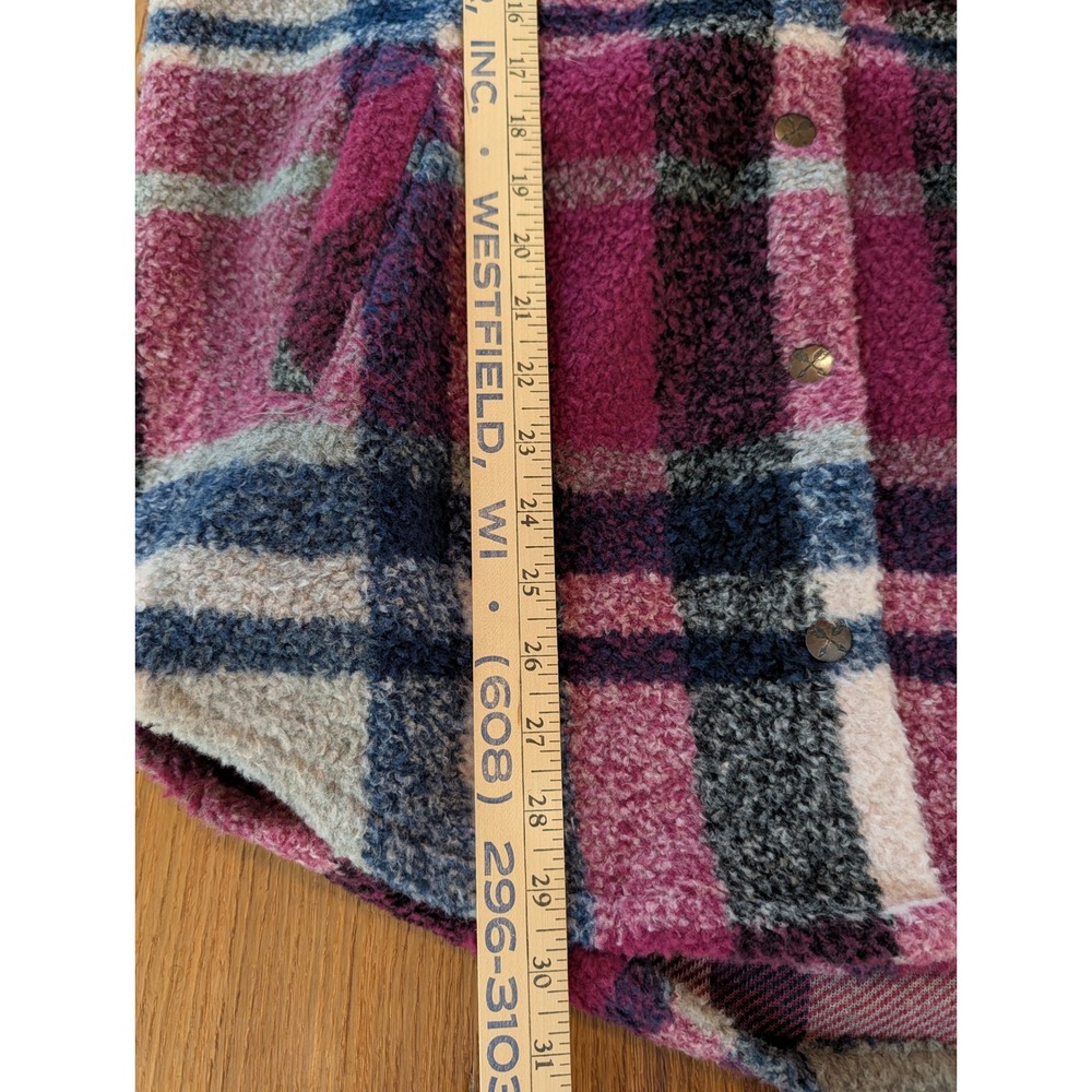 Legendary Whitetails Womens Small Plaid Sherpa Fleece Shacket Jacket Berry Pink - Picture 8 of 9